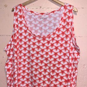 Sleeveless Tank Top - red stars on white background